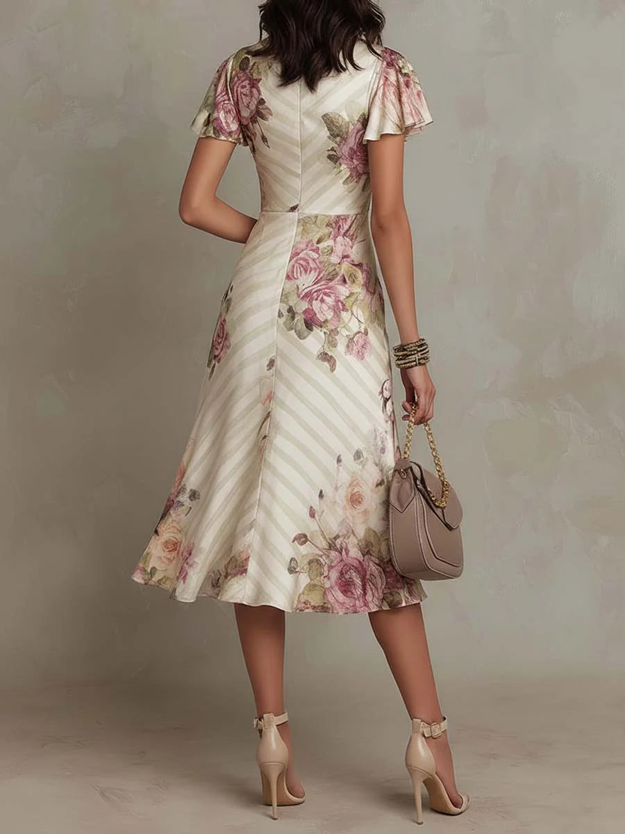 Alba | Abito midi in satin floreale
