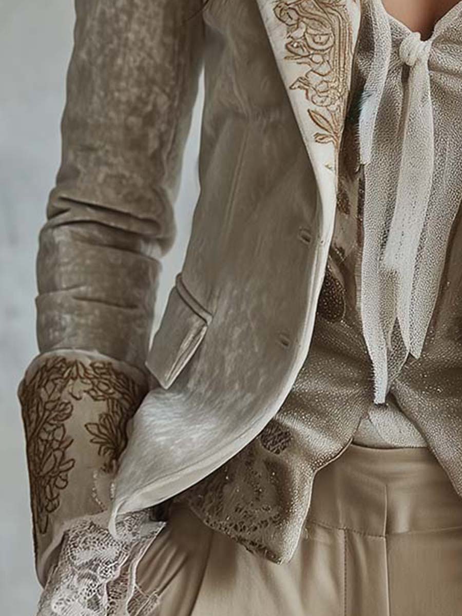 Constance | Elegante blazer sartoriale avorio ricamato
