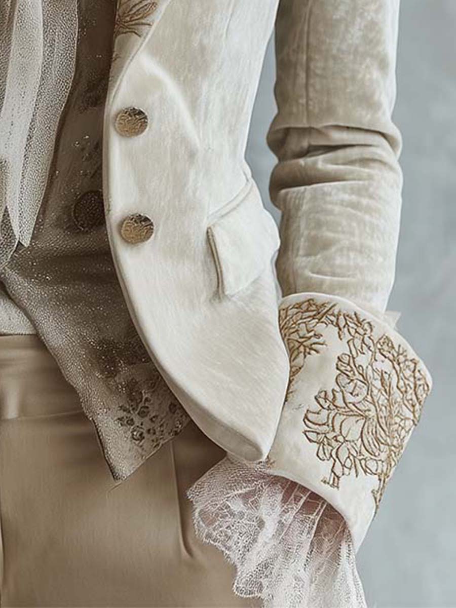 Constance | Elegante blazer sartoriale avorio ricamato
