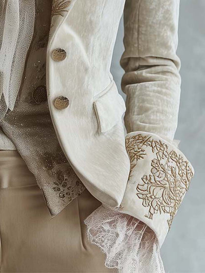 Constance | Elegante blazer sartoriale avorio ricamato