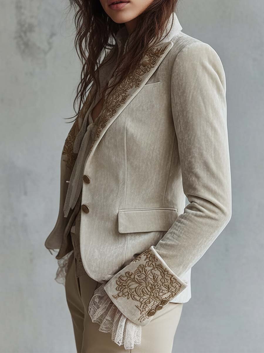 Constance | Elegante blazer sartoriale avorio ricamato