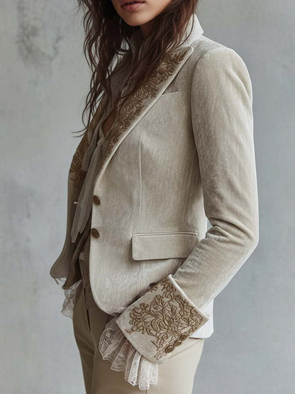 Constance | Elegante blazer sartoriale avorio ricamato
