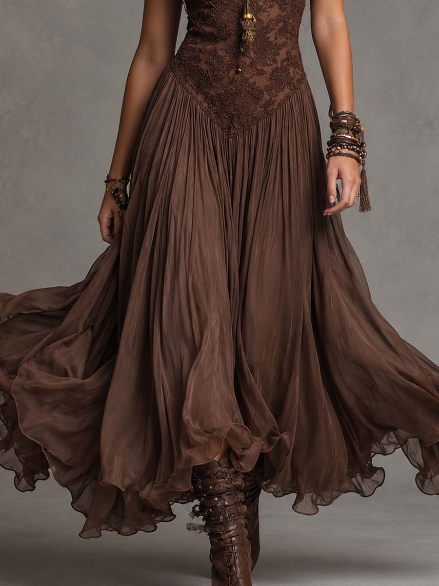 Olivia | Abito lungo a corsetto in pizzo da donna
