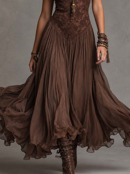 Olivia | Abito lungo a corsetto in pizzo da donna