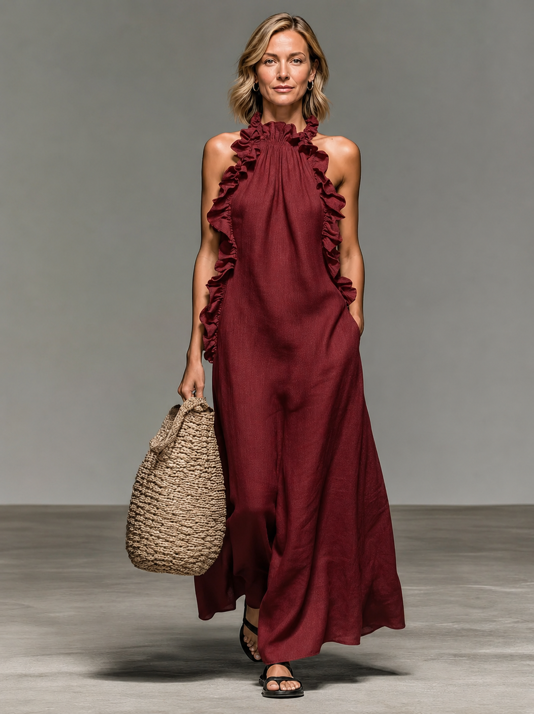 Emma | Maxi con volant morbidi