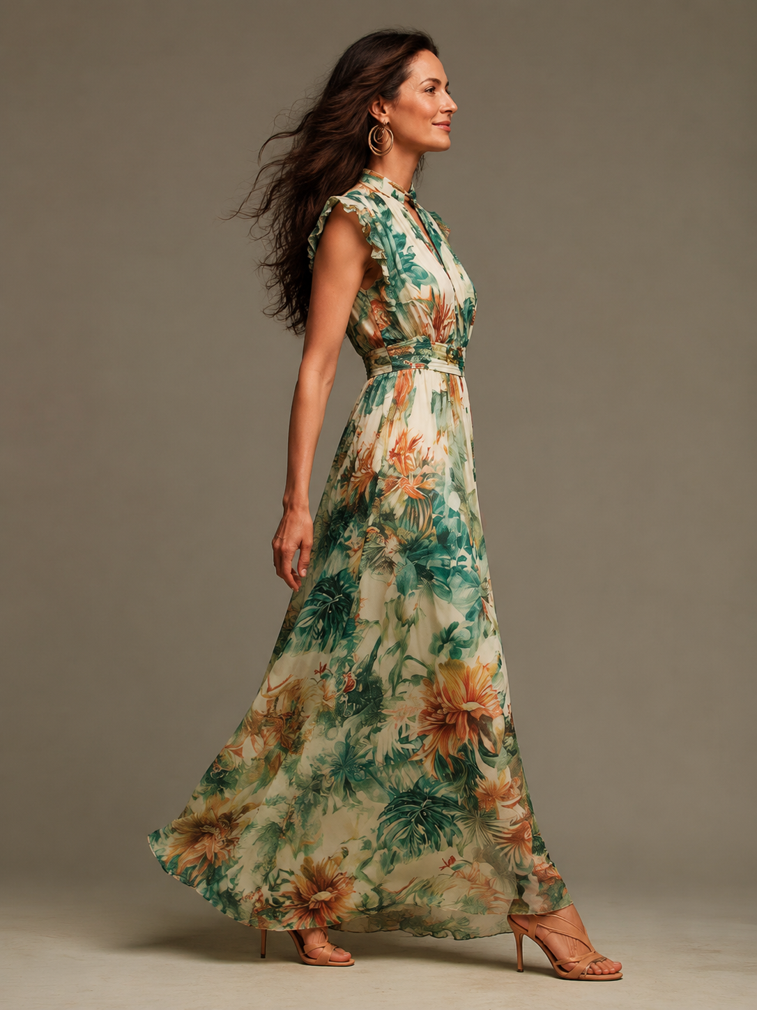 Grace | Chiffon tropicale dipinto
