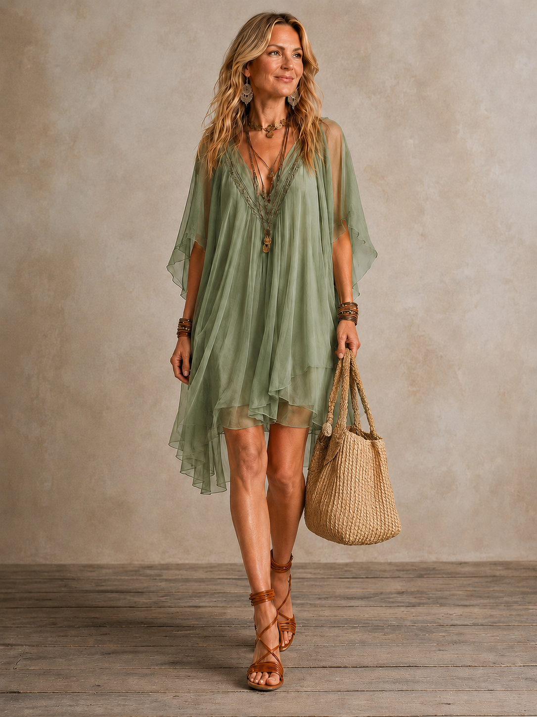 Ella | Mini abito boho a balze