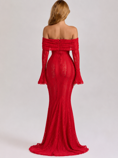 Maxi abito etereo in pizzo