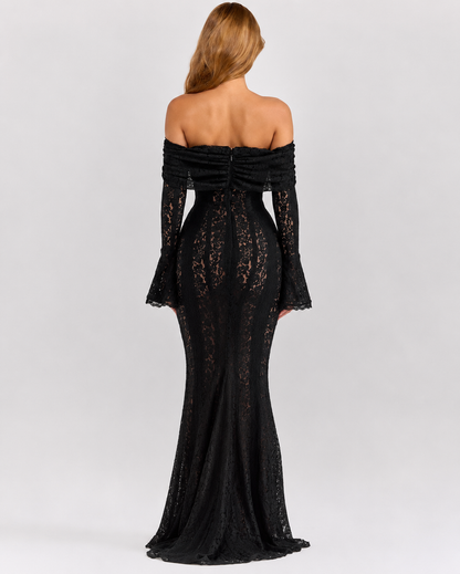 Maxi abito etereo in pizzo