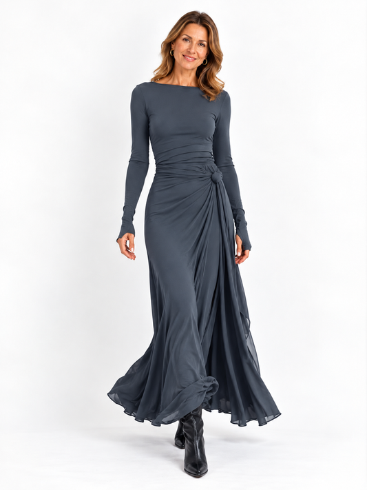 Vittoria · Abito maxi con nodo laterale