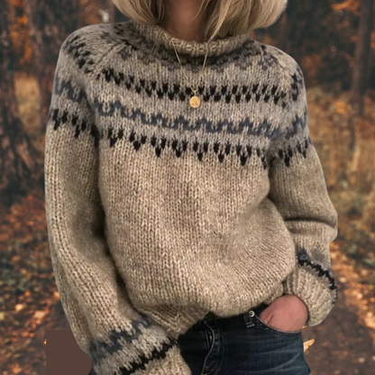 Jessica | Maglione Nordic in Tricot Intrecciato