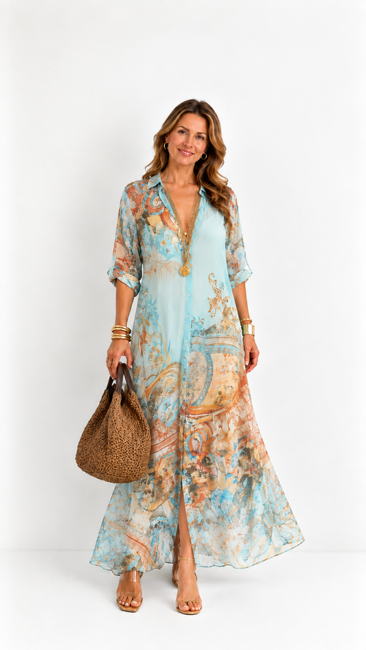 Lorna | Abito chemisier mediterraneo