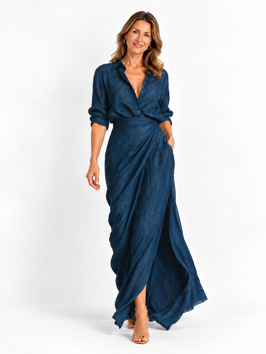 Amy | Camicia e gonna lunga cotone-lino