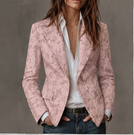 Estelle | Elegante blazer aderente in jacquard di cashmere