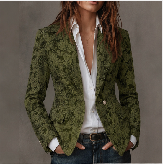 Estelle | Elegante blazer aderente in jacquard di cashmere