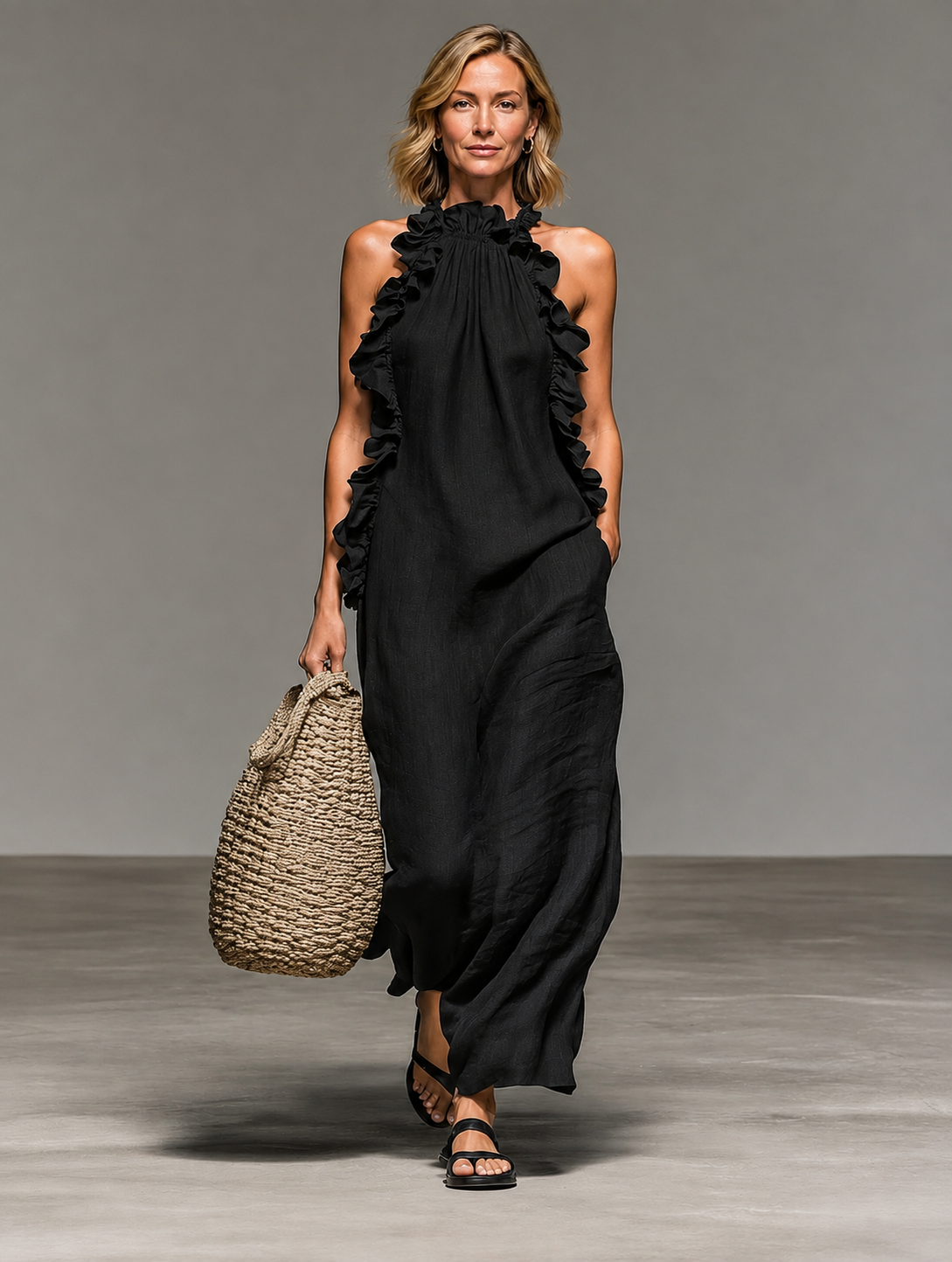 Emma | Maxi con volant morbidi