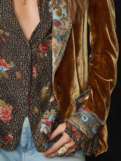 Marcelline | Blazer vintage con stampa floreale patchwork