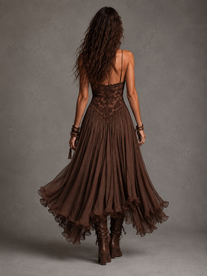 Olivia | Abito lungo a corsetto in pizzo da donna
