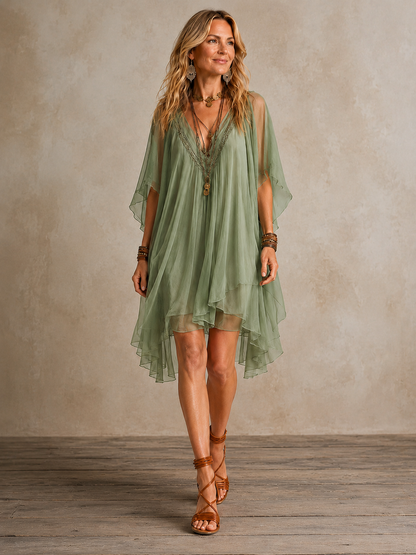 Ella | Mini abito boho a balze