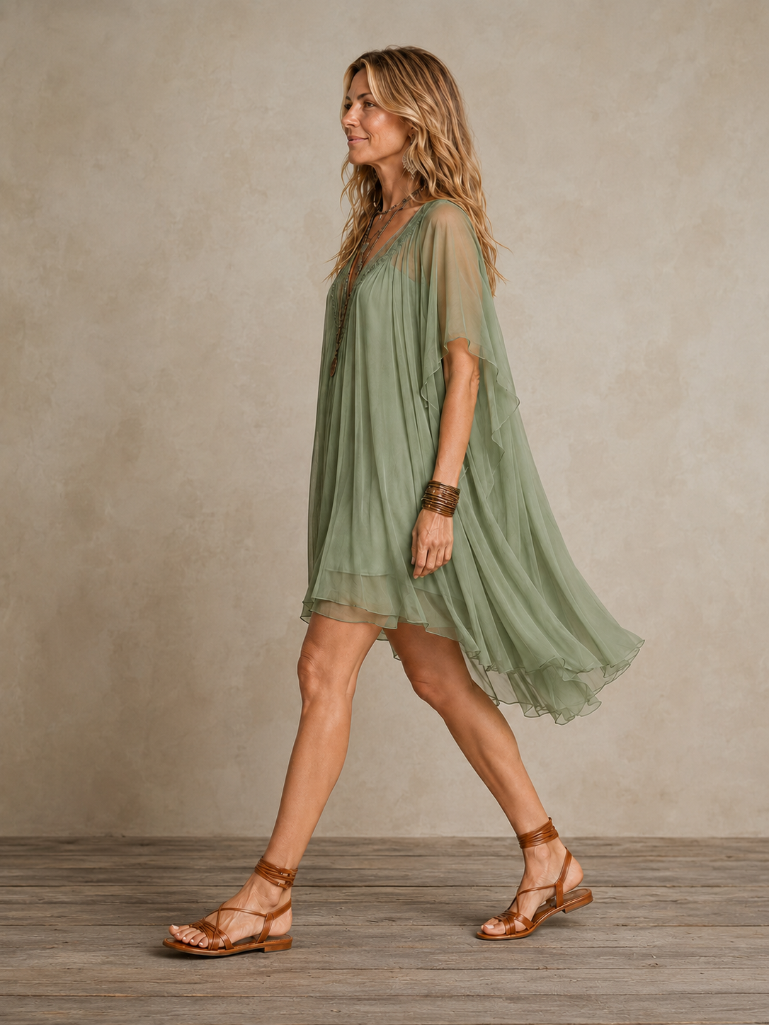 Ella | Mini abito boho a balze