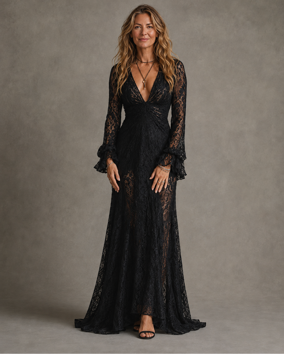 Charlotte | Abito maxi da donna con scollo a V profondo