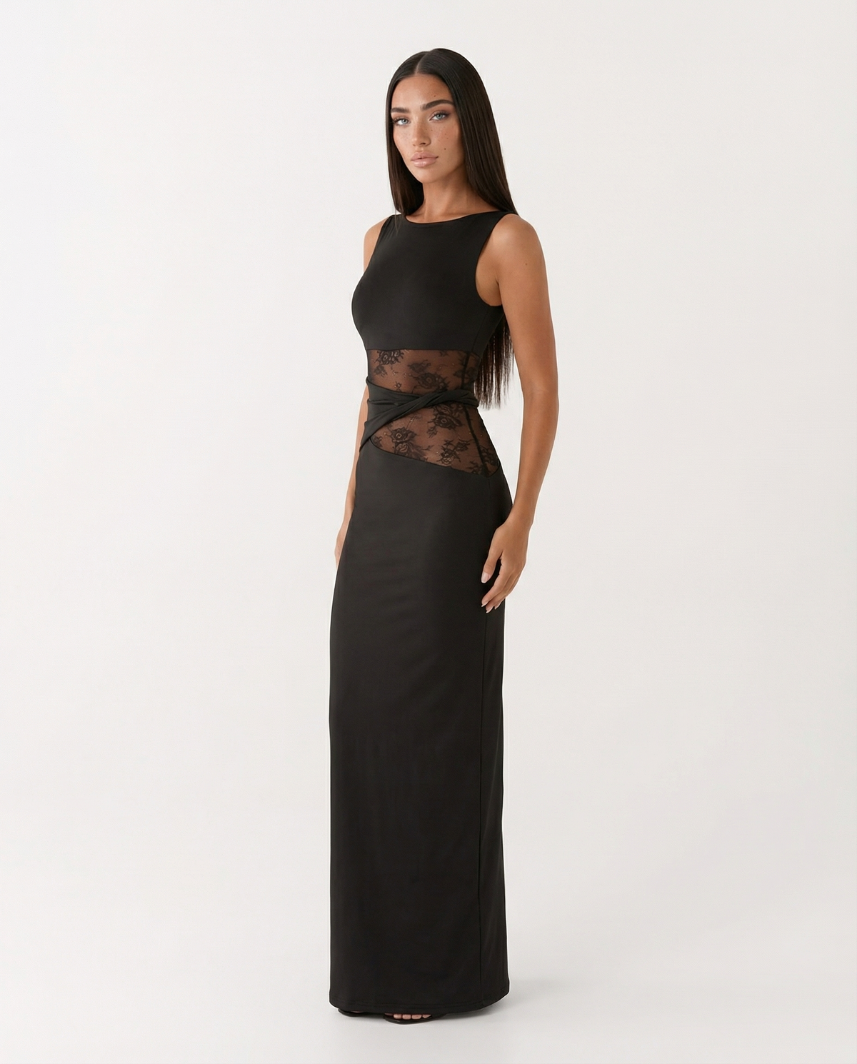 Maxi con effetto pizzo