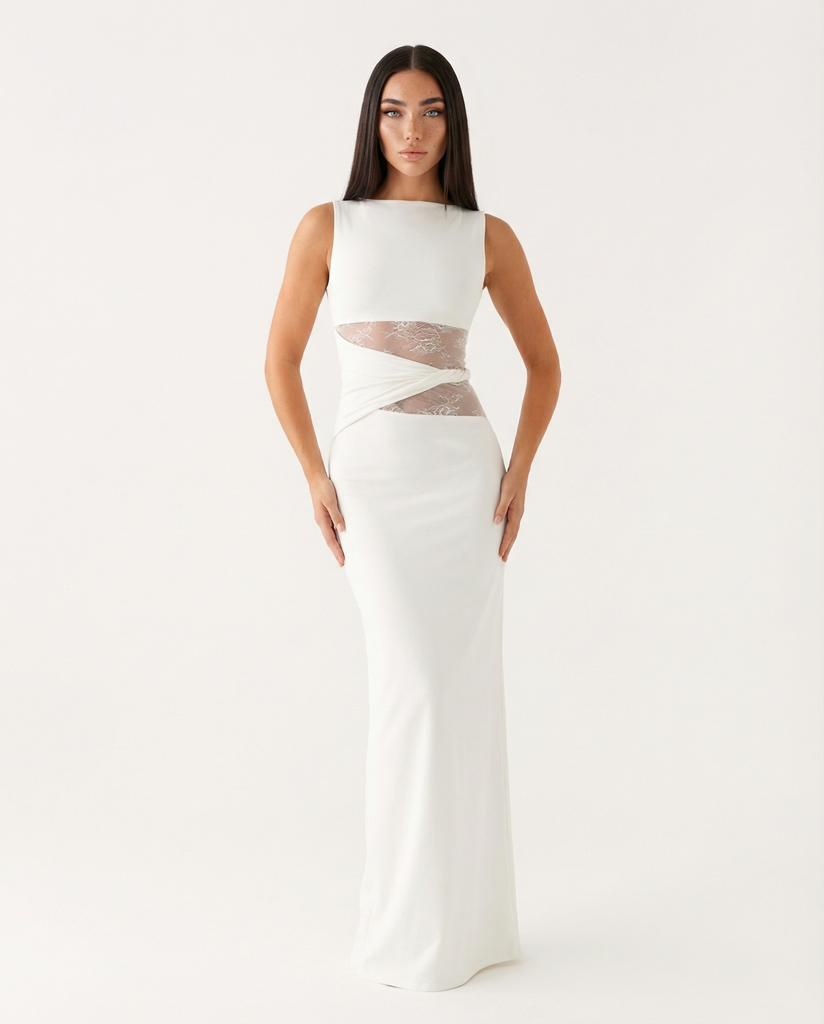Maxi con effetto pizzo