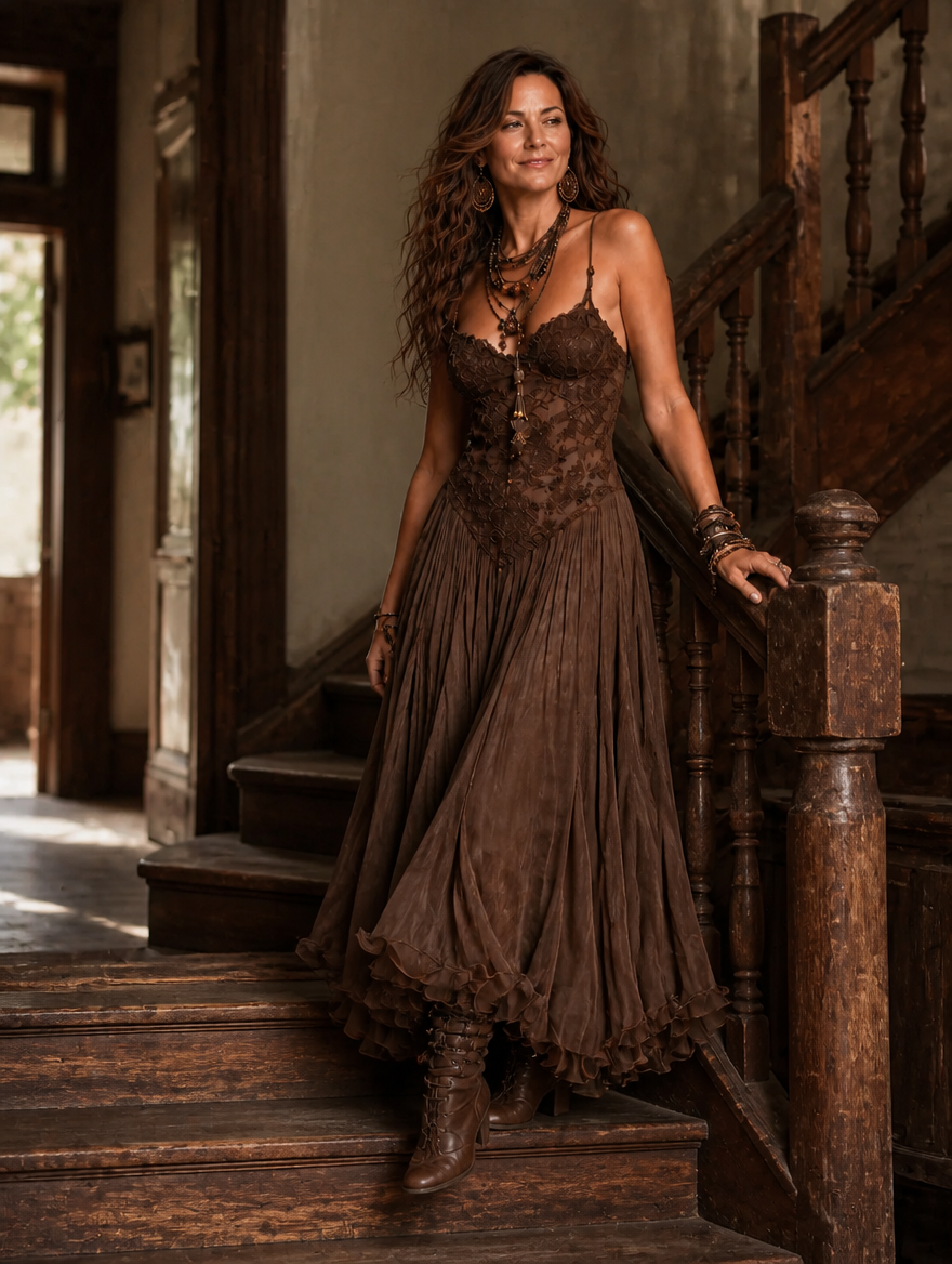 Olivia | Abito lungo a corsetto in pizzo da donna