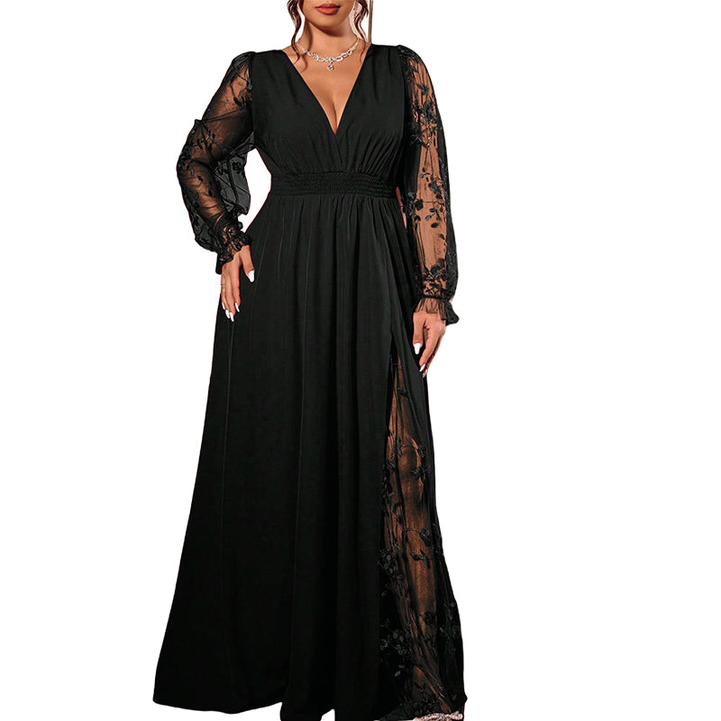 Abito Celeste – Eleganza Romantica con Pizzo