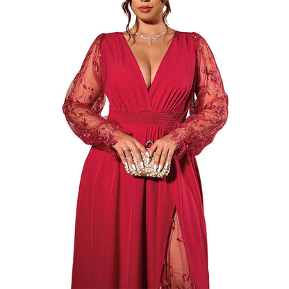 Abito Celeste – Eleganza Romantica con Pizzo